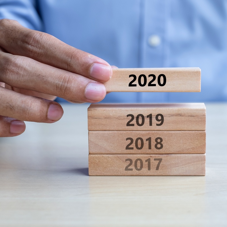 Building blocks with dates on them