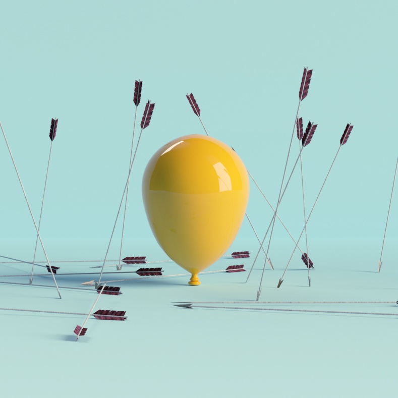Arrows around balloon