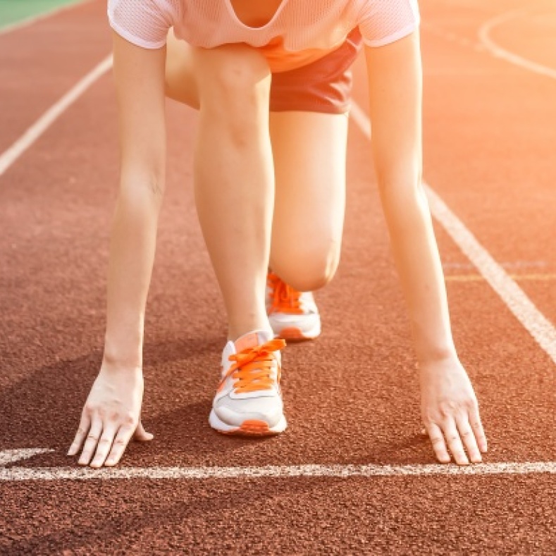 A runner at the starting line