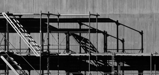 Scaffolding in front of a building