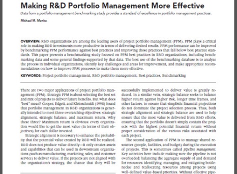 Making Portfolio Management More Effective